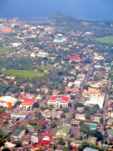 An aerial view of Albay District